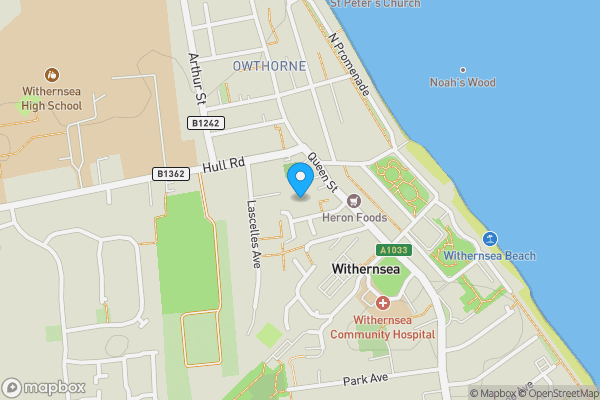 Map location for 3, Justice Place, WITHERNSEA, East Yorkshire, HU19 2BD