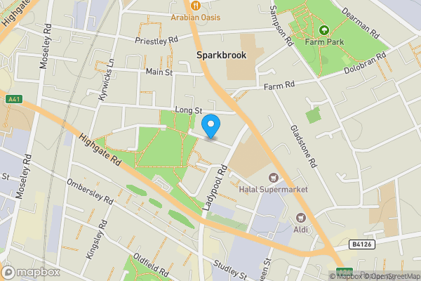 Map location for Larches Street, BIRMINGHAM, West Midlands, B11 1XH