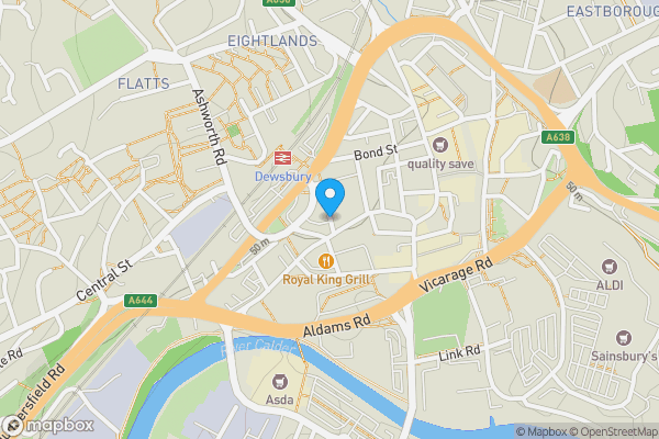 Map location for Union Rooms Wellington Street, Dewsbury, West Yorkshire, WF13 1LY