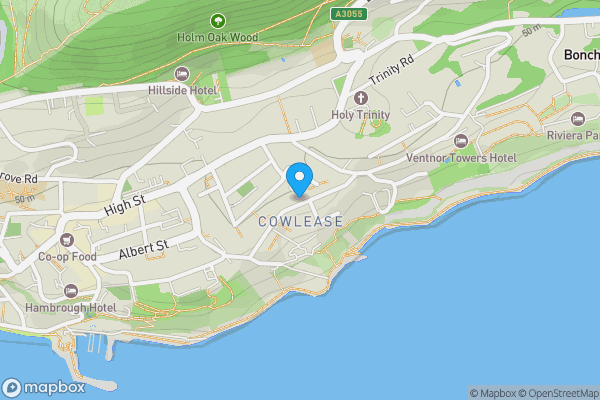Map location for 55 St. Catherine Street, Ventnor, Isle Of Wight, PO38 1HG