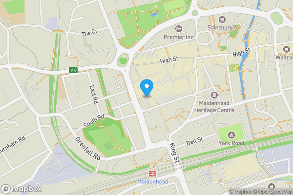 Map location for Flat 1 Regent Court, King Street, Maidenhead, Berkshire, SL6 1ED