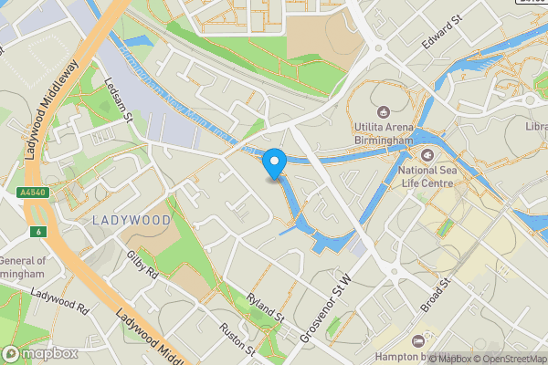 Map location for Flat 8 Watermarque, 100 Browning Street, Birmingham, West Midlands, B16 8GY