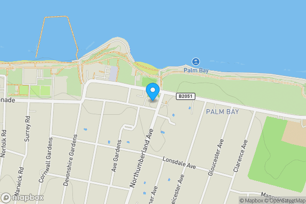 Map location for 14 Northumberland Court, Northumberland Avenue, Margate, CT9 3BS