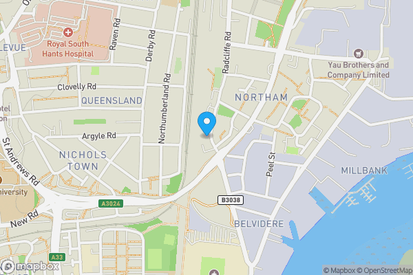 Map location for 29 Radcliffe Road, Southampton, SO14 0PH