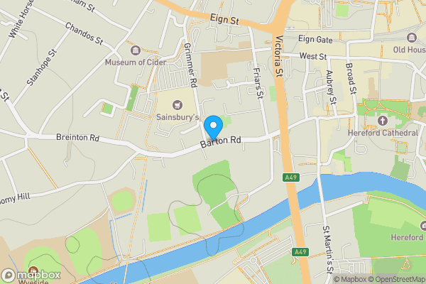 Map location for Barton Road, HEREFORD, Herefordshire, HR4 0AY