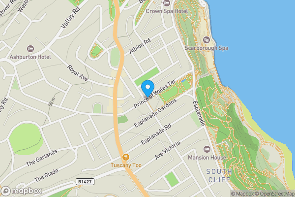 Map location for Prince Of Wales Terrace, Scarborough, North Yorkshire, YO11 2AN