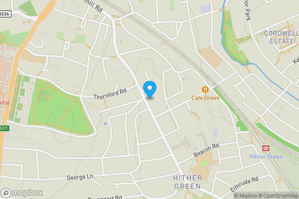 Map location for Flat 10, 161 J, Hither Green Lane, Lewisham, London, SE13 6QF