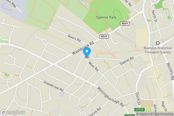 Map location for 78B Moor Road, Rushden, Northamptonshire, NN10 9TP