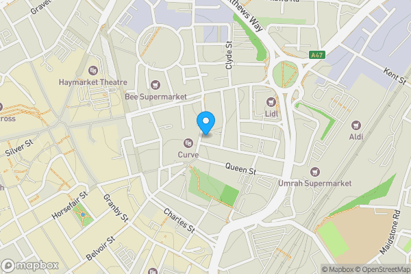 Map location for Apartment 92 
47, Rutland Street, Leicester