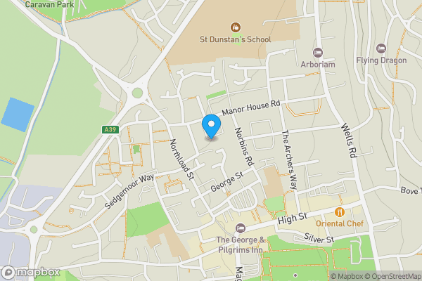 Map location for Orchard Terrace, Glastonbury, BA6