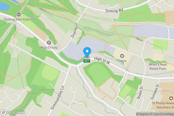 Map location for 244 High Street West, Glossop, Derbyshire, SK13 8ER