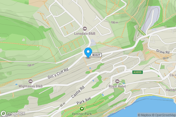 Map location for 45 Ocean View Road, Ventnor, Isle Of Wight, PO38 1DH