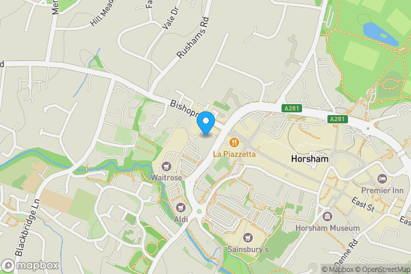 Map location for 46 Bishopric Court, Horsham, West Sussex, RH12 1TJ