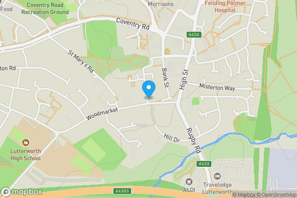 Map location for 46 Regent Street, Lutterworth , LE17 4BD 