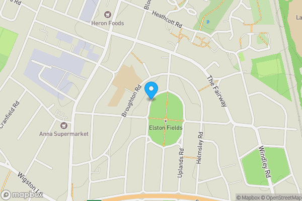 Map location for Elston Fields, Leicester, Leicestershire, LE2 6NH