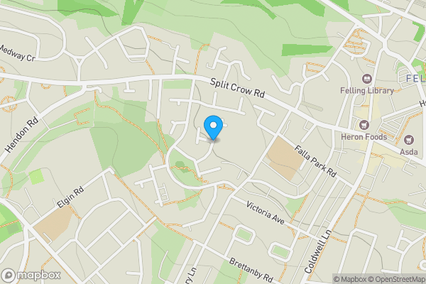 Map location for Ellerton Way, GATESHEAD, Tyne and Wear, NE10 9TF