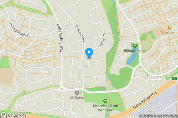 Map location for 1 Knights Court, Little Billing, Northampton, Northamptonshire NN3 9AT