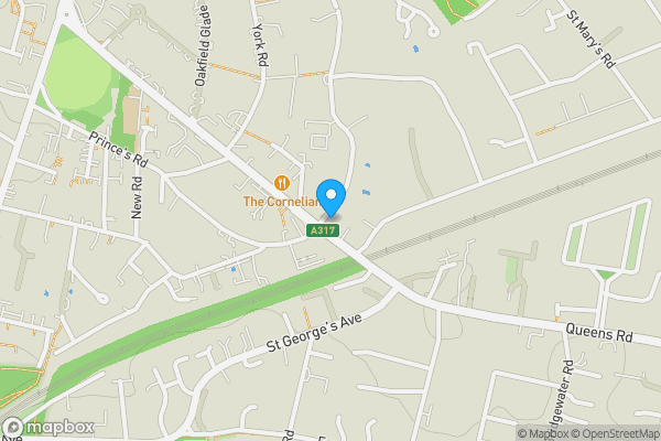 Map location for 111 Queens Road, Weybridge, Surrey KT13 9UW