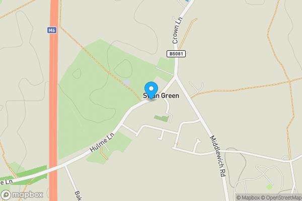 Map location for Hulme Lane, Lower Peover, Manchester, WA16