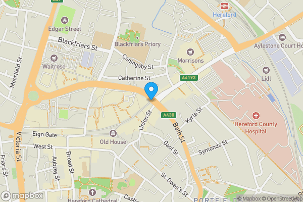 Map location for 48 Commercial Street Hereford Herefordshire HR1 2DJ