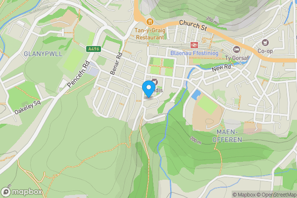 Map location for Bowydd View, BLAENAU FFESTINIOG, Gwynedd, LL41 3YW