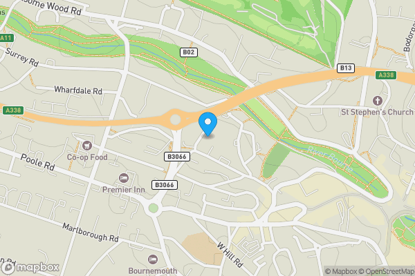 Map location for Flat 12 Bourneside Manor, 11 Cambridge Road, Bournemouth, Dorset, BH2 6AG