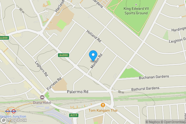 Map location for 16 Monson Road, Kensal Rise, London, NW10 5UP