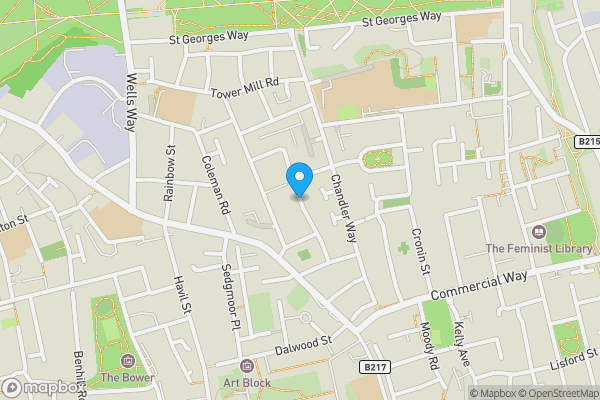 Map location for Blakes Road, London, SE15