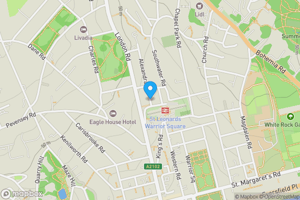 Map location for Alexandra Road, St. Leonards-on-sea, East Sussex, TN37 6LD