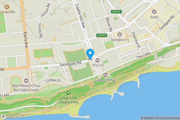 Map location for Sandgate Road, Folkestone, Kent, CT20 2HH