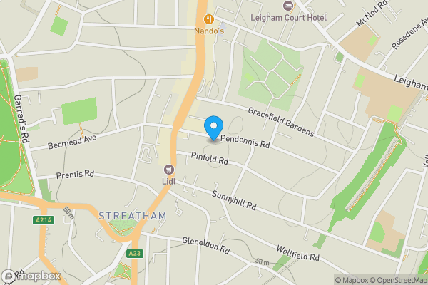 Map location for 28b Pendennis Road, Streatham, London SW16 2SW