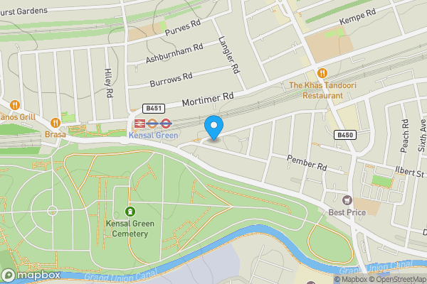 Map location for 96B Wakeman Road, London NW10 5DH