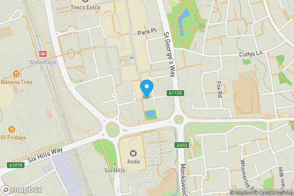 Map location for Southgate, Stevenage, Hertfordshire, SG1 1HE