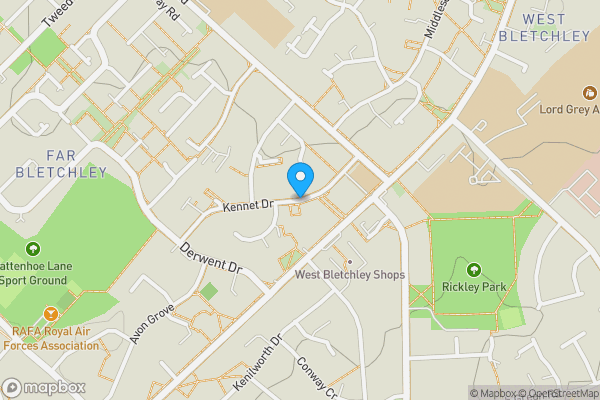 Map location for Kennet Drive, Milton Keynes, Buckinghamshire, MK3 7AT