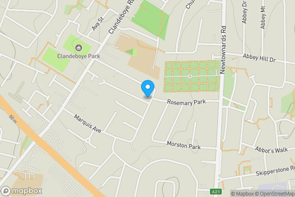 Map location for 2 Rosemary Avenue, Bangor, BT20 3HE