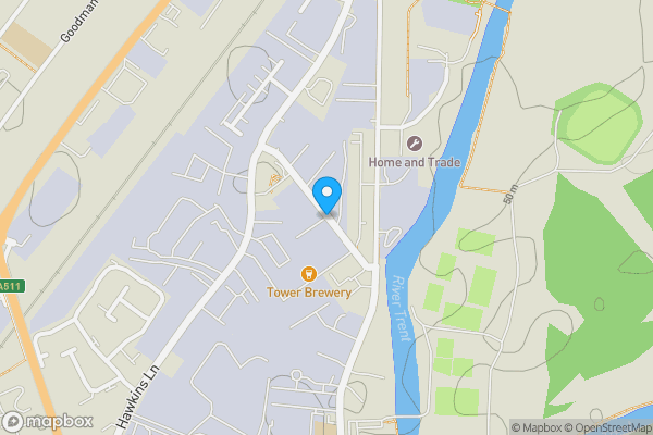 Map location for Former Public Toilet (Unit 1), Hay Wharf Road, Burton-On-Trent DE14 1AB