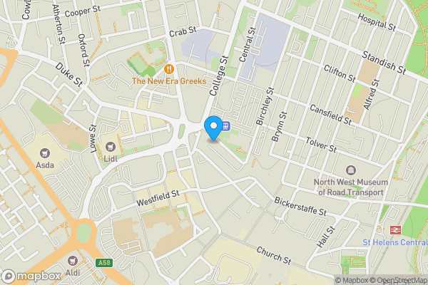 Map location for 105 Corporation Street, St. Helens, WA10 1SX