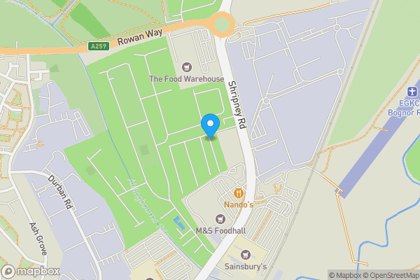 Map location for Tilford Drive, Bognor Regis, West Sussex, PO22 9SZ