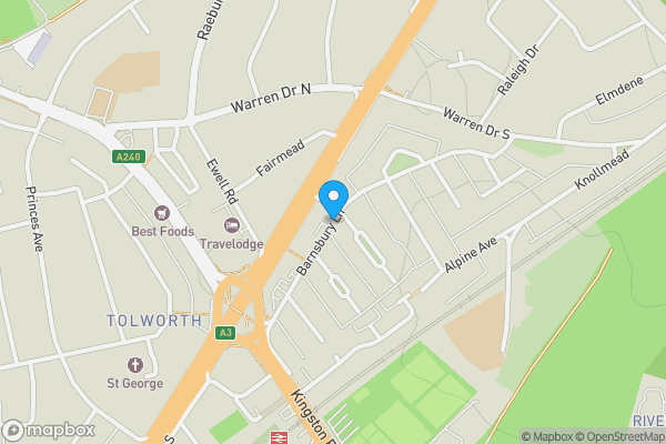 Map location for Flat 17 Sundial Court, Barnsbury Lane, Surbiton, Surrey, KT5 9AN