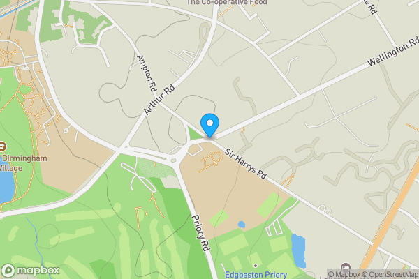 Map location for Land off Sir Harry's Road, Edgbaston, Birmingham, B15 2ER