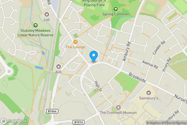 Map location for Flat 2, 2 Cromwell Walk, Huntingdon, Cambridgeshire PE29 3HN