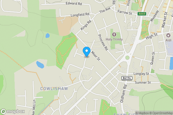 Map location for Scowcroft Lane, OLDHAM, Lancashire, OL2 7BB