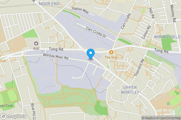 Map location for Tong Road Delivery Office, Upper Wortley Road, Leeds, West Yorkshire LS12 4JG