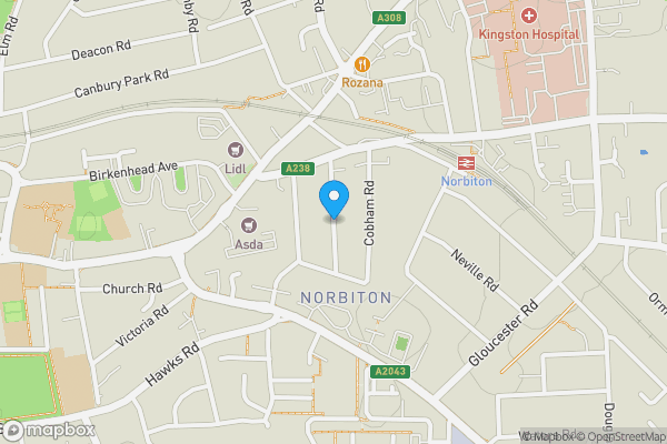 Map location for Chesham Road, Kingston upon Thames, KT1 3AG