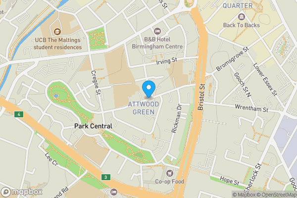 Map location for Great Colmore Street, Birmingham, West Midlands, B15 2AR