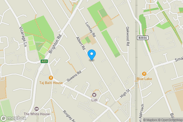 Map location for Albert Road, Horley, West Sussex, RH6 7GX