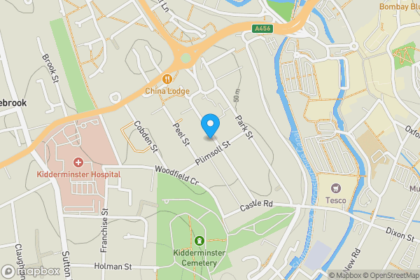 Map location for 142 Wood Street, Kidderminster, Worcestershire, DY11 6UF