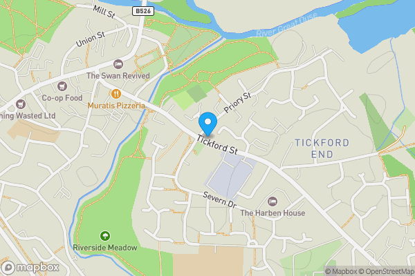 Map location for 45 Tickford Street, Newport Pagnell, Buckinghamshire, MK16 9AW
