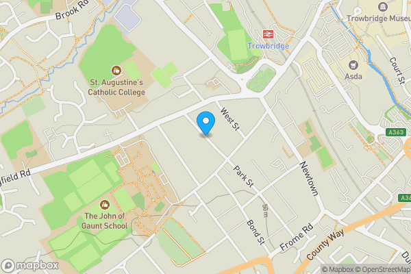 Map location for Westbourne Road, Trowbridge, BA14