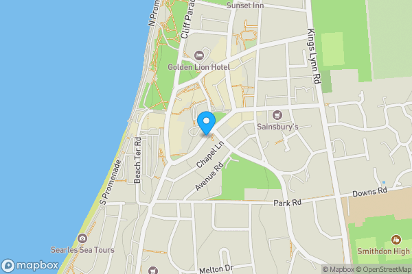 Map location for 30, Westgate, HUNSTANTON, Norfolk, PE36 5AL